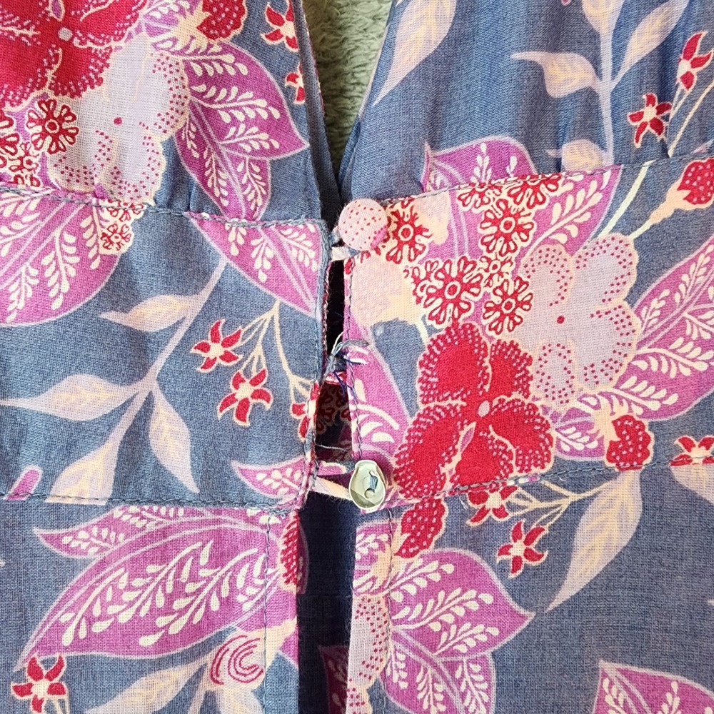 Mira Boutique Dress Womens Large Purple Pink Floral Boho V-Neck Sleeveless - Picture 6 of 8